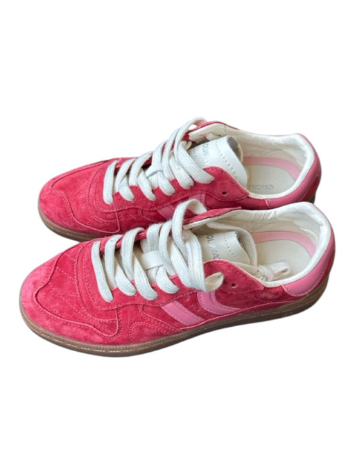 Coolway Shoe Size 7 Red & Pink Leather Lace Up Athletic Sneakers Red & Pink / 7
