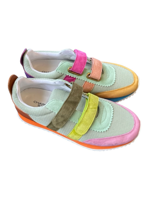 Charlotte Stone Shoe Size 8 Multi Canvas & Leather Velcro Color Block Sneakers Multi / 8