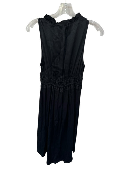 Maeve Size XS Black Viscose Sleeveless Ruffles Smocked Waist Midi Dress Black / XS