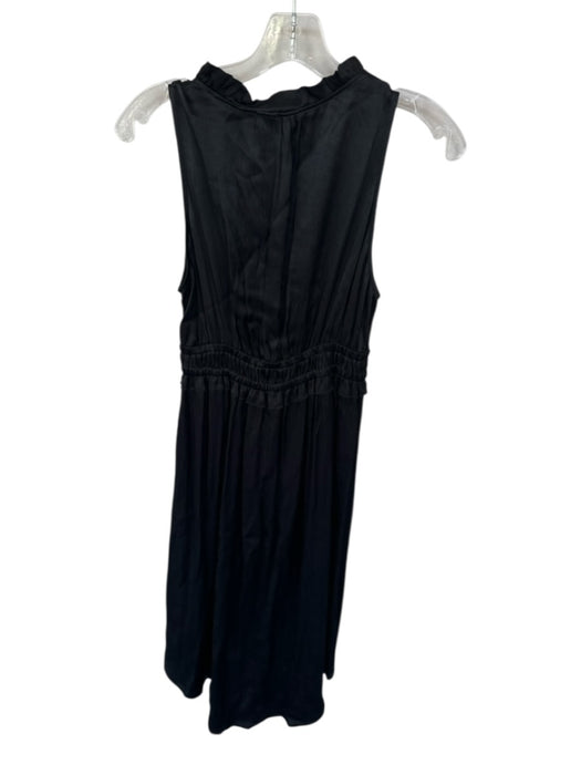 Maeve Size XS Black Viscose Sleeveless Ruffles Smocked Waist Midi Dress Black / XS
