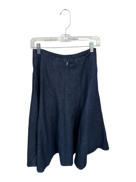 Madewell Size 25 Dark Wash Cotton Blend Back Zip Front Pockets Midi Denim Skirt Dark Wash / 25