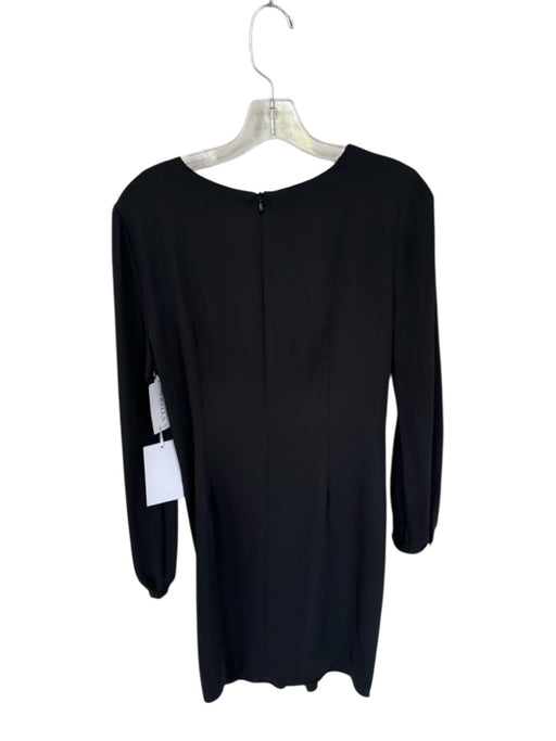 Amanda Uprichard Size S Black Polyester Long Sleeve Front Twist Back Zip Dress Black / S