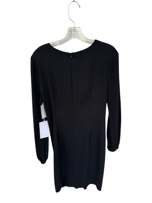 Amanda Uprichard Size S Black Polyester Long Sleeve Front Twist Back Zip Dress Black / S