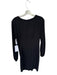 Amanda Uprichard Size S Black Polyester Long Sleeve Front Twist Back Zip Dress Black / S