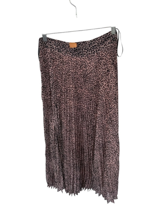 Farm Rio Size S Tan & black Polyester Side Zip Animal Print Maxi Skirt Tan & black / S