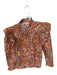 Love The Label Size S Orange & Blue Cotton Long Sleeve Flowers Ruffles Top Orange & Blue / S