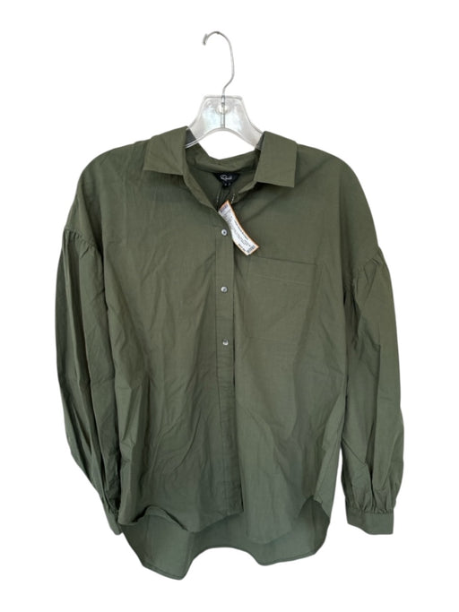 Rails Size S Olive Green Cotton Blend Long Sleeve Button Down Collar Top Olive Green / S