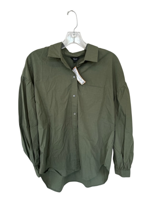 Rails Size S Olive Green Cotton Blend Long Sleeve Button Down Collar Top Olive Green / S
