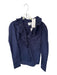 Cara Cara Size S Navy Cotton Long Sleeve Ruffle Collar Buttons Top Navy / S
