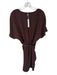 Trina Turk Size 4 Brown Polyester Short Sleeve Gathered Front Dress Brown / 4