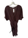 Trina Turk Size 4 Brown Polyester Short Sleeve Gathered Front Dress Brown / 4