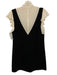 Cinq a Sept Size 0 Black & White Triacetate Blend Cap Ruffle Sleeve V Neck Dress Black & White / 0