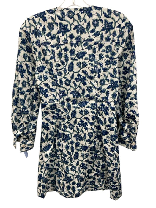 Derek Lam 10 Crosby Size 2 Blue, Green, White Cotton Blend Long Sleeve Dress Blue, Green, White / 2