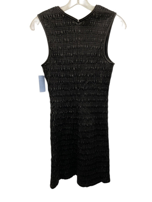 Proenza Schouler White Label Size 4 Black Faux Leather Sleeveless Shirred Dress Black / 4