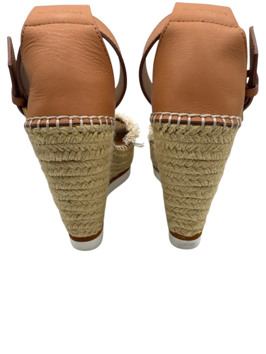 See By Chloe Shoe Size 36 beige, tan, white Leather Upper Canvas Fringe Wedges beige, tan, white / 36