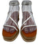 Jimmy Choo Shoe Size 36 Silver & Brown Leather Upper Raffia Open Toe Espadrille Silver & Brown / 36