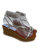 Jimmy Choo Shoe Size 36 Silver & Brown Leather Upper Raffia Open Toe Espadrille Silver & Brown / 36