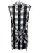 Rag & Bone Size S Black & White Cotton & Viscose Checkered Cap Sleeve Dress Black & White / S