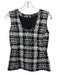 Theory Size P Black & White Cotton & Polyamide Sleeveless Woven Scoop Neck Top Black & White / P