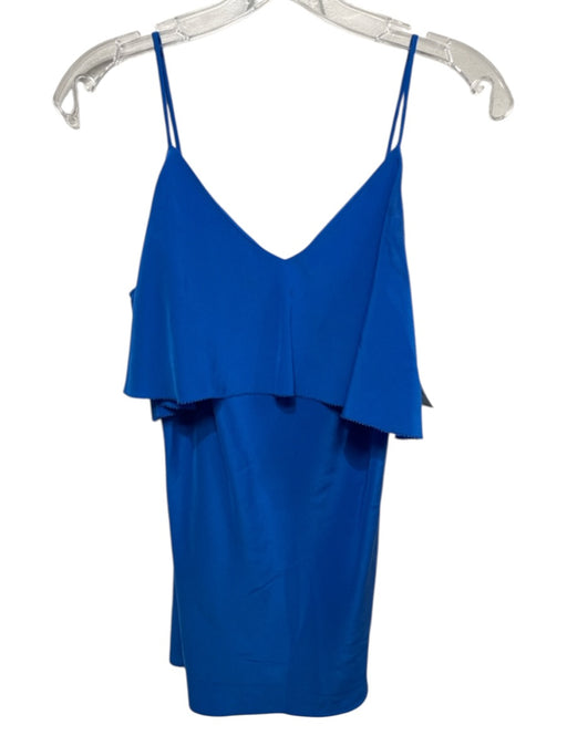 Diane Von Furstenberg Size P Blue Silk Tank Tiered Top Blue / P