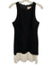 Cinq a Sept Black & White Triacetate Blend Sleeveless Pleated Dress Black & White