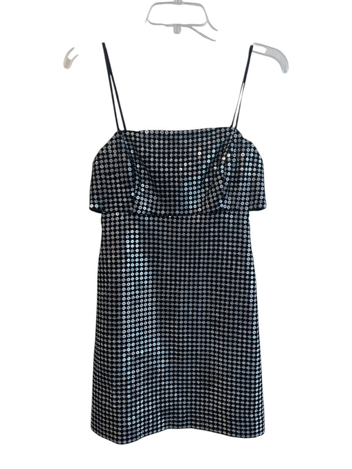 Ramy Brook Size 4 Black & Silver Polyester Back Zip Sleeveless Sparkle Dress Black & Silver / 4