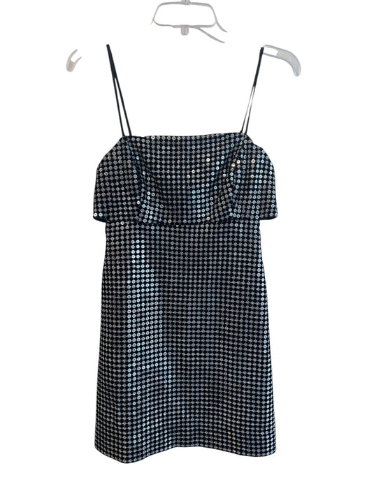 Ramy Brook Size 4 Black & Silver Polyester Back Zip Sleeveless Sparkle Dress Black & Silver / 4