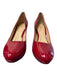Cole Haan Shoe Size 5.5 Red Patent Leather High Heel Almond Toe Platform Shoes Red / 5.5