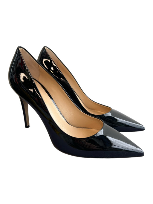 M. Gemi Shoe Size 35.5 Black Patent Leather Pointed Toe Pump High Heel Shoes Black / 35.5