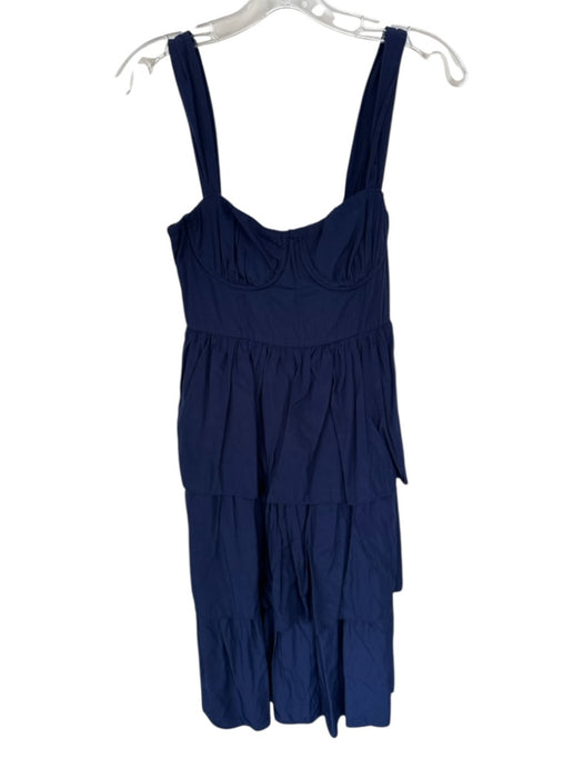 WeWoreWhat Size 6 Navy Viscose Straps Back Zip corset Maxi Dress Navy / 6