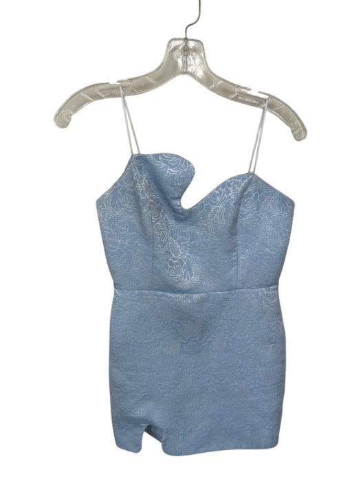 Amanda Uprichard Size S Baby Blue Nylon Blend Floral Strapless Mini Dress Baby Blue / S