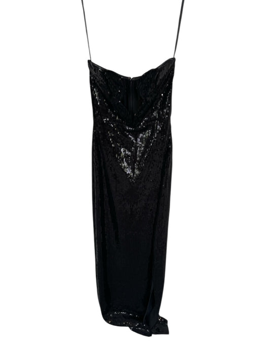 Revolve Size XS Black Polyester Sequined Strapless Side Slit Cutout Detail Gown Black / XS
