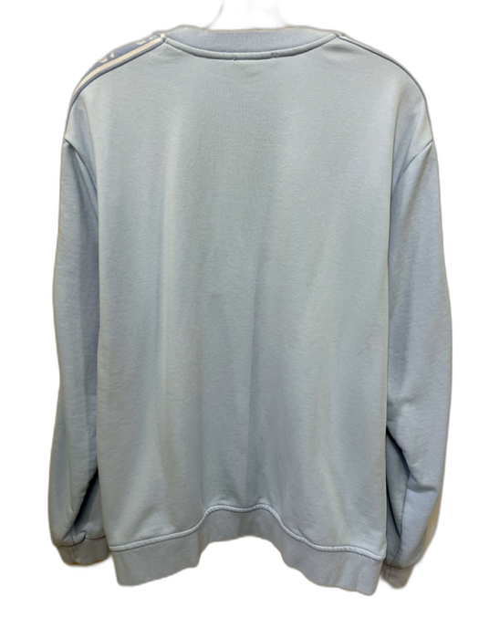 Dolce & Gabbana Size 54 Light blue & white Cotton Long Sleeve Logo Sweater Light blue & white / 54
