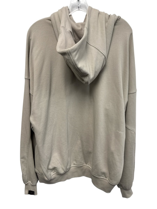 Adidas Size L Beige Cotton Blend Solid Hoodie Athleisure Men's Jacket Beige / L