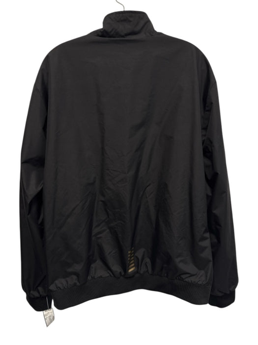 EA7 Size XXL Black Synthetic Solid Athletic Zip Up Men's Jacket Black / XXL