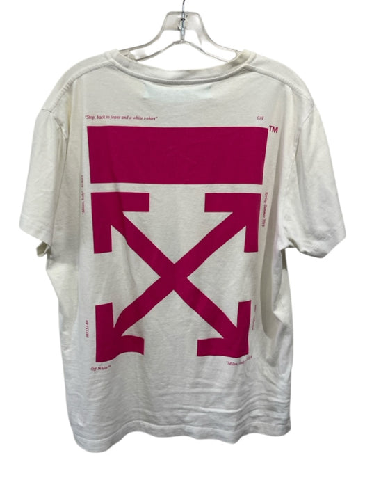 Off White Size XL White & Multi Cotton Graphic Men's Short Sleeve White & Multi / XL