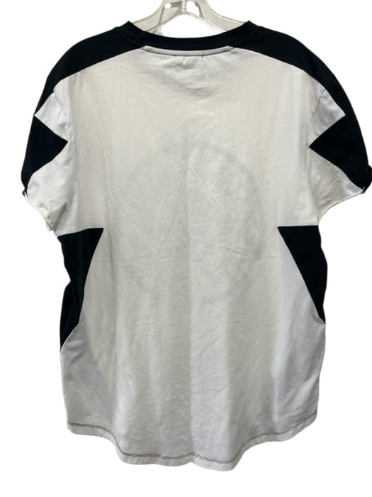 Balmain Size XXL Black & White Cotton Men's Short Sleeve Black & White / XXL