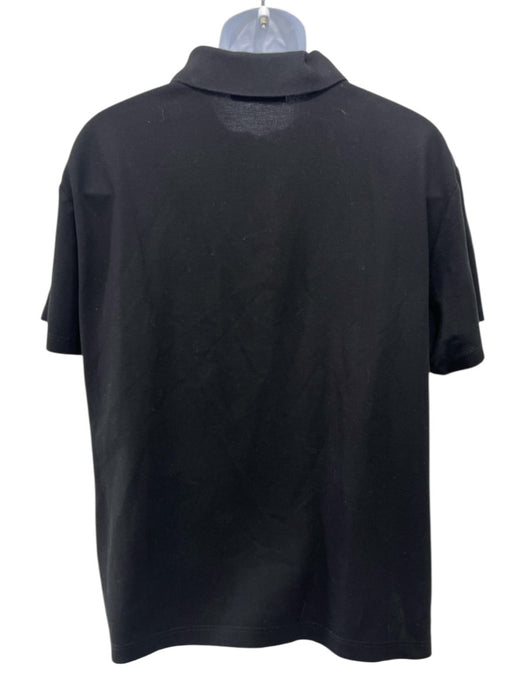 Louis Vuitton Size XXL Black & White Cotton Solid Polo Men's Short Sleeve Black & White / XXL