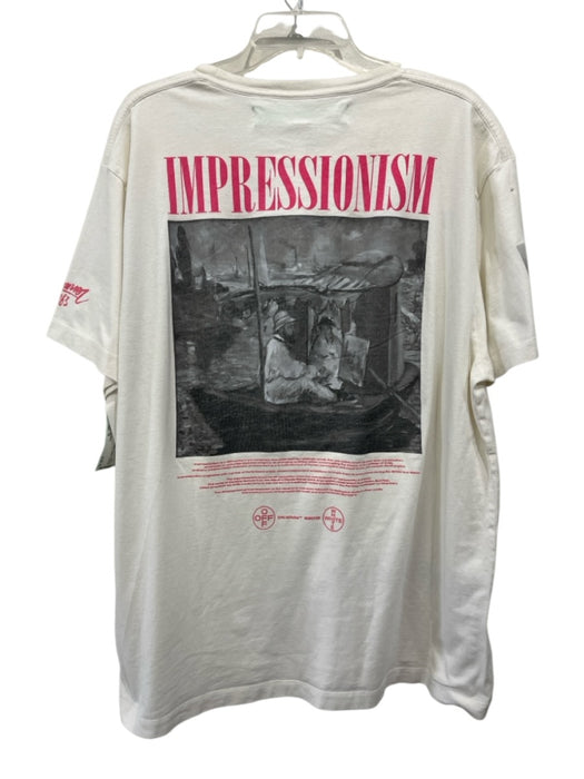 Off White Size M White & Multi Cotton Graphic Men's Short Sleeve White & Multi / M