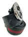 Gucci Green, Red, Black Canvas & Leather Stripe Silver Hardware Men's Belt Green, Red, Black