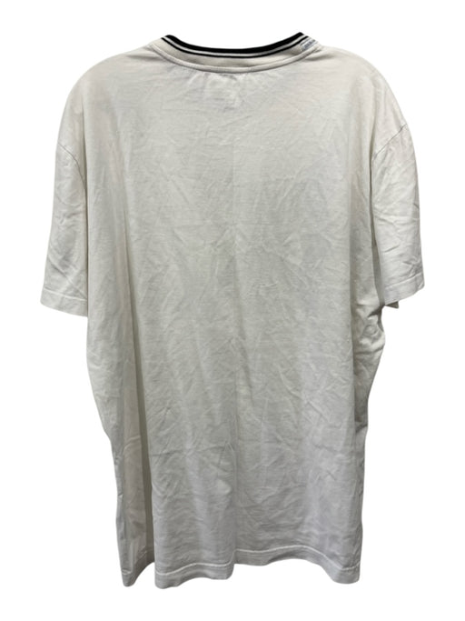 Dolce & Gabbana Size 56 White & Black Cotton Graphic Men's Short Sleeve White & Black / 56