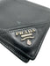 Prada AS IS Black Leather Silver Hardware Men's Wallet Black