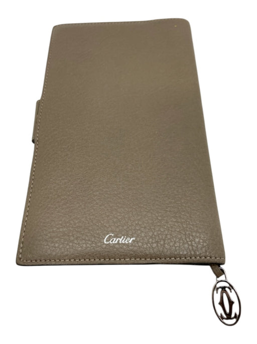 Cartier AS IS Beige Leather Charm Men's Wallet Beige