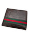 Gucci AS IS Brown & Multi Leather Monogram Striped Men's Wallet Brown & Multi