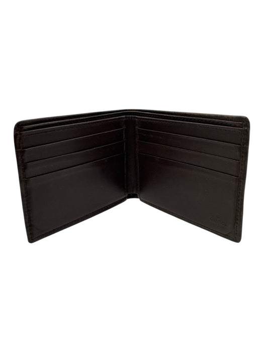 Gucci AS IS Brown & Multi Leather Monogram Striped Men's Wallet Brown & Multi