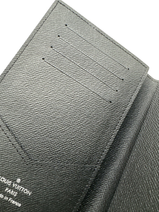 Louis Vuitton Black & Gray Leather Checkered Men's Wallet Black & Gray