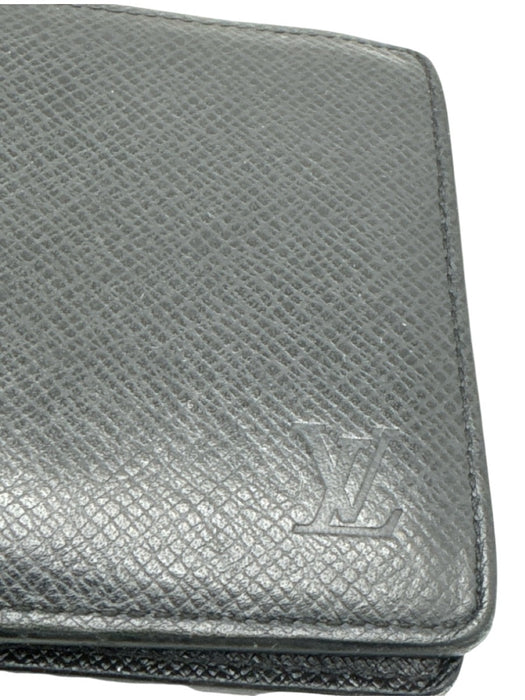 Louis Vuitton Black Leather Debossed Men's Wallet Black