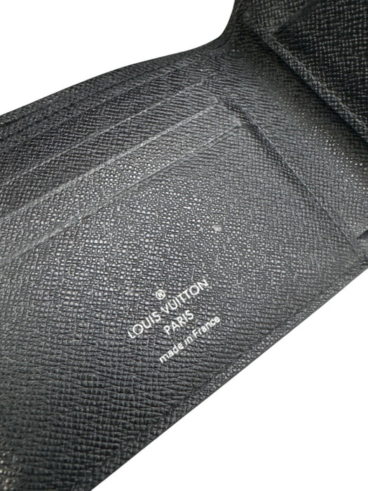Louis Vuitton Black Leather Debossed Men's Wallet Black