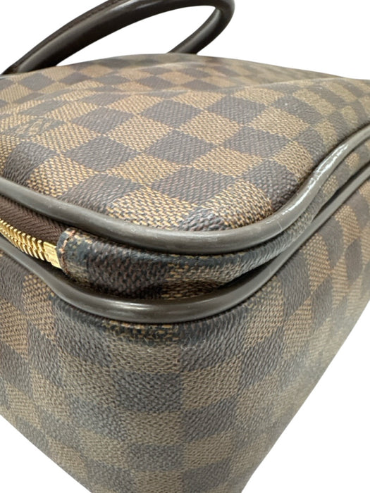 Louis Vuitton Brown & Beige Leather Damier Zip Pockets Men's Bag Brown & Beige