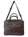 Louis Vuitton Brown & Beige Leather Damier Zip Pockets Men's Bag Brown & Beige